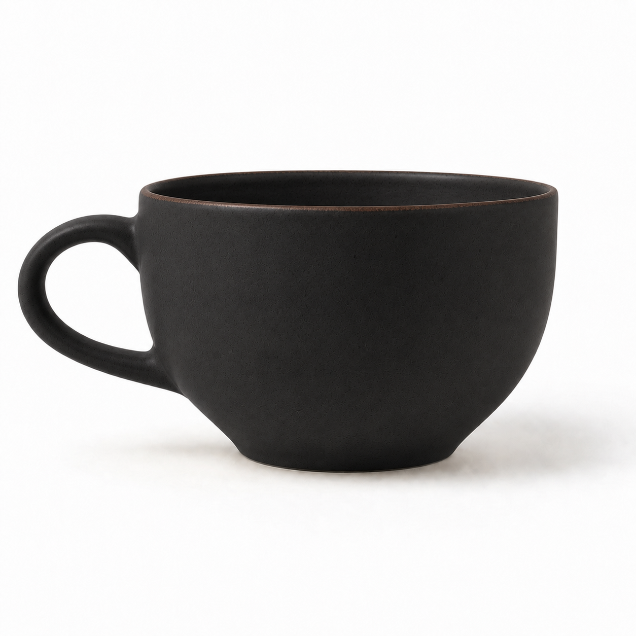 The Cappuccino in Charcoal — hand-thrown stoneware cappuccino cup by Slowatom