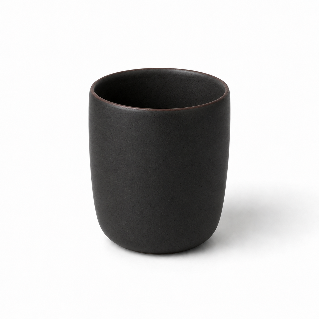 The Tea in Charcoal — hand-thrown stoneware chai cup without handle by Slowatom