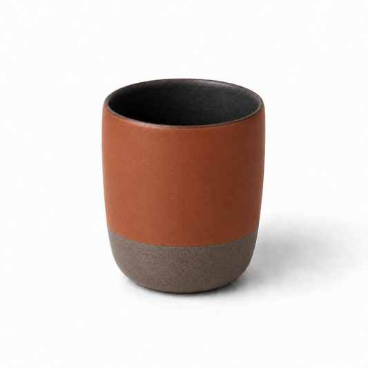 The Tea in Sienna — hand-thrown stoneware chai cup without handle by Slowatom