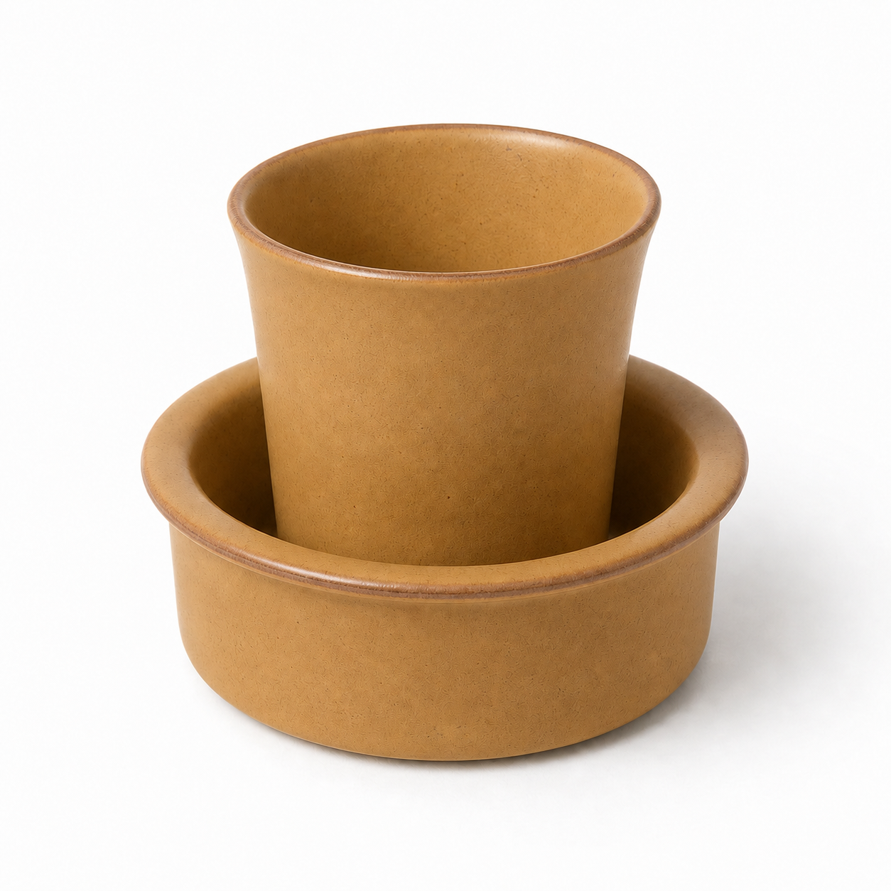 The Filter in Sable — hand-thrown stoneware filter coffee cup and saucer by Slowatom